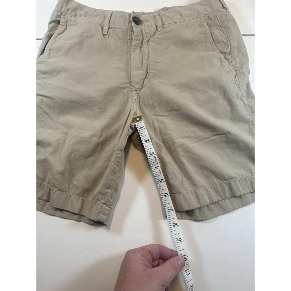 Faherty Brand Mens 28 Khaki Chino Shorts Beige Flat Front Casual Coastal Preppy